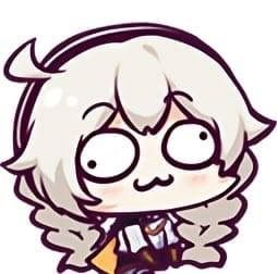 Kiana chibi với biểu cảm tò mò